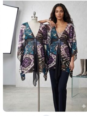 Sheer Abstract Print blouse